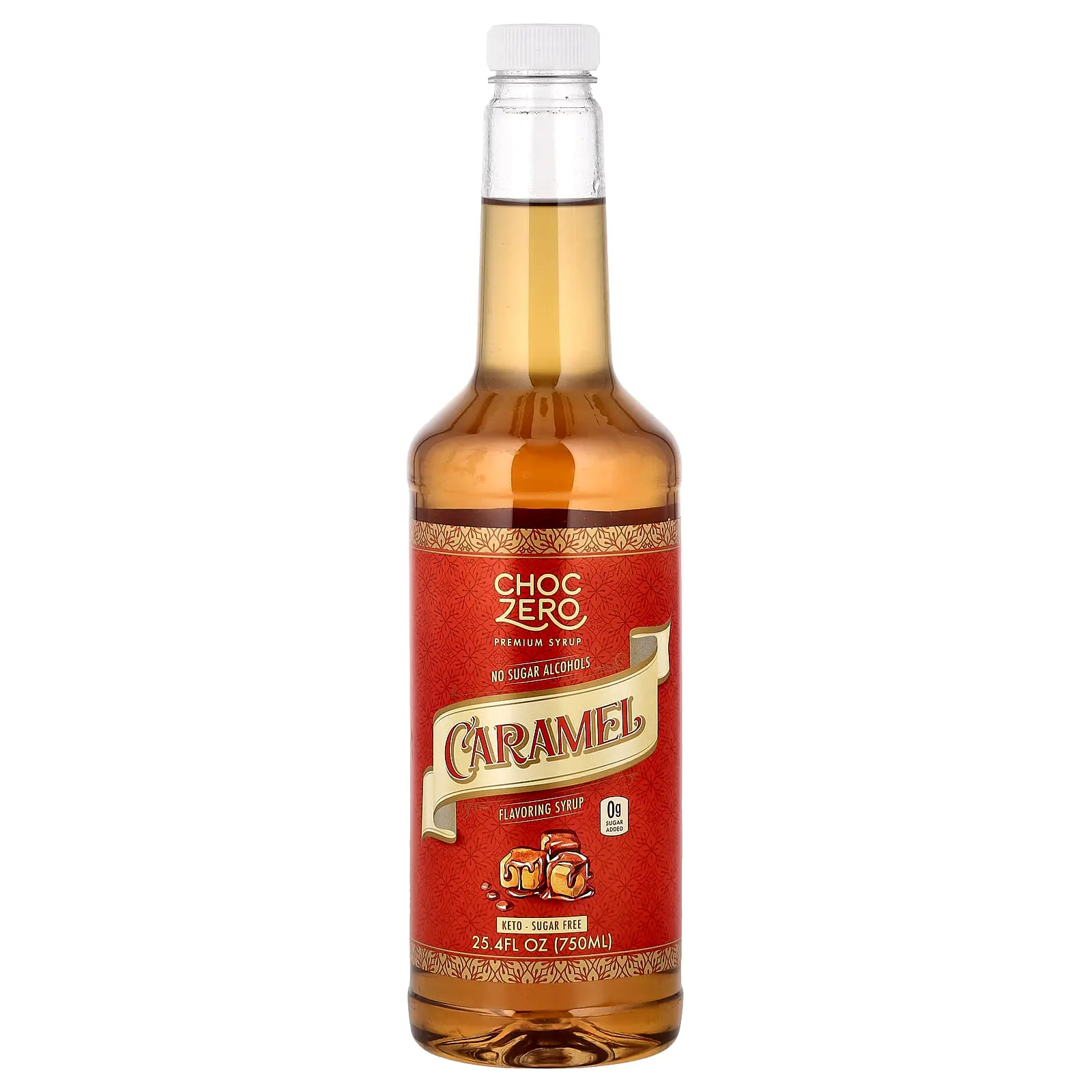 ChocZero Premium Syrup, Caramel, Sugar Free, 25.4 fl oz (750 ml)