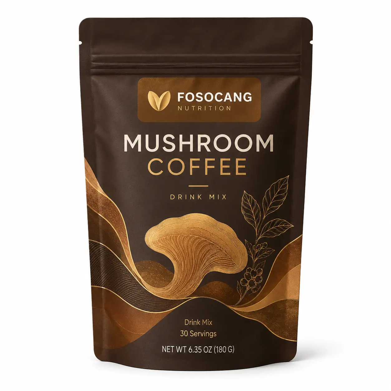 Mushroom Medium Roast Coffee with 6 Adaptogenic Mushrooms, Grown Instant Coffee for Better Energy, Focus Digestion Immunity with Lions Mane & Turkey Tail 30 Servings / Healthcare,Vitamin