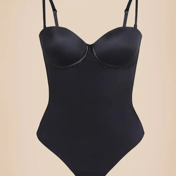 Bodysuit Back Lace-up Thong Seamless Light Control Spaghetti Strap Basic Shapewear,Body-shaping seamless tummy control,Deep V gathered sexy jumpsuit with a convenient jumpsuit with an open button design
