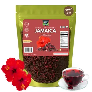 Green Royalty Natural Fruity Flavor Hibiscus Loose Leaf Tea (4oz, Flor de Jamaica) - Herbal Drink, Hibiscus Flowers Tea