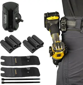 Spider Tool Holster - Universal Clip-On Holster with One-Handed Unholster & Self-Locking for Power Drill Driver Multitool Pneumatic & More - Compatible with All Major Tool Brands