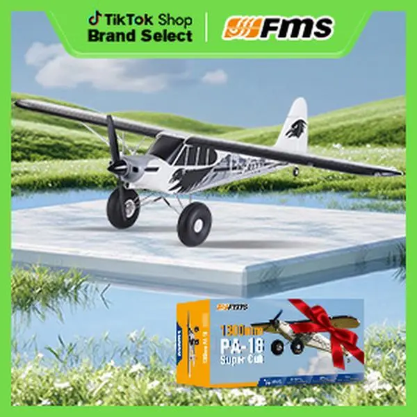 FMS 1300mm PA-18 Super Cub with Reflex V3, PNP / RTF Gifts（RTF = plane, remote, battery, battery charger，PNP =Transmitter, receiver, battery and charger not included），Hobby grade、adult hobby toy、outdoor flying、racing aircraft，Beginner RC Plane