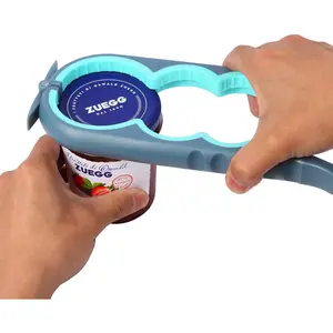 Jar Opener for Weak Hands, Seniors with Arthritis, Bottle Opener to Remove Stubborn Lids, Mutil Can Opener Gripper for Anyone with Low Strength (Blue and Grey)