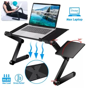 Laptop Bed Desk, Portable Foldable Laptop Table, Lap Desk Tray Table , Storage Drawer and Cup Holder, for Bed/Couch Working, Reading