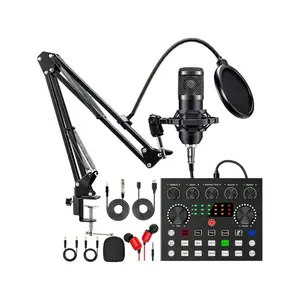 LMBGM BM800-V8s Podcasting Kit, featuring the V8s audio interface paired with a cardioid condenser microphone, ideal for laptops, vlogging, live streaming, and webcasts.