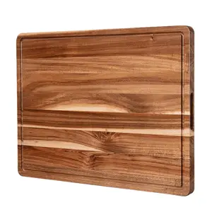 【GARVEE】Acacia Wood Cutting Board, 20 X 15 X 1.5 Inch Extra Large Wooden Cutting Board for Kitchen, Butcher Block with Deep Juice Groove and Side Handle for Meat, Vegetables, Cheese