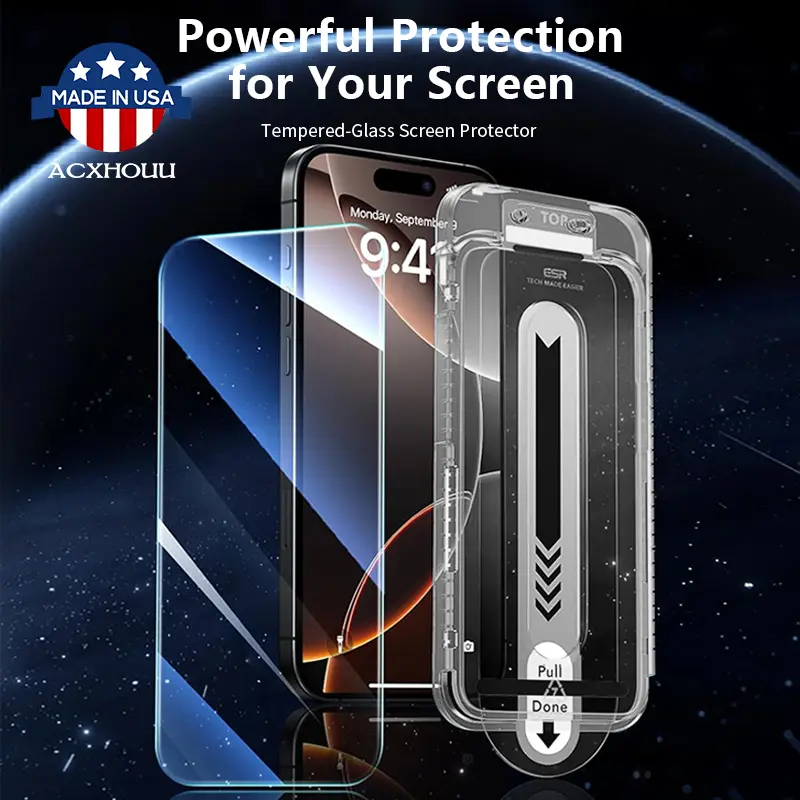 Tempered Glass Screen Protector for iPhone 15/14/13/12/11 Pro Max - Cellphone Protection Cover with Anti-Scratch, Anti-Fingerprint, Bubble-Free, Easy Installation, Precise Cutouts