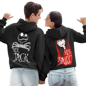 Her Jack His Sally Hoodies For Couples, Jack Sally Matching Outfits Bf And Gf