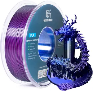 Geeetech Silk PLA Tri Color Filament 1.75mm 3D Printer Filament, Coextrusion Tri-Colors Metal-Like Shiny Silk PLA Filament, 1kg (2.2lbs) 1 Spool, Dimensional Accuracy +/- 0.02 mm