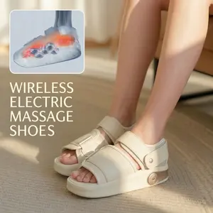 Wireless Electric Massage Shoes with Heat, 5-Magnet Deep Kneading & Air Compression, Fits Size 36-46, Battery Powered