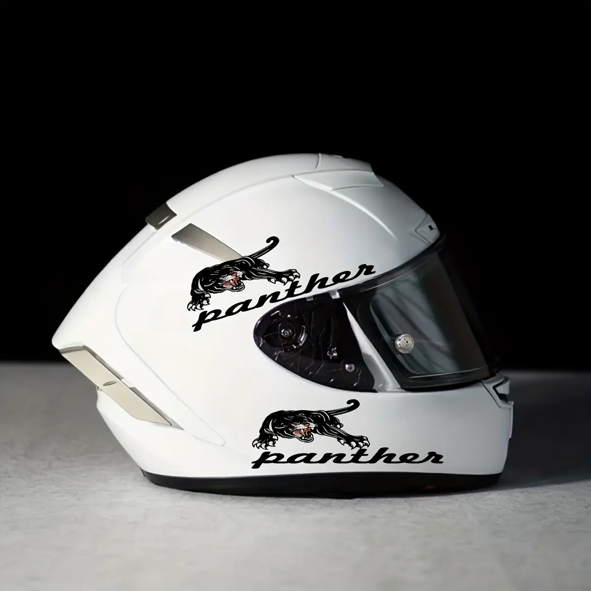 1SET Fits motorcycle helmets, bodies & riding gear, it “adds wild motorcycle vibe” during daily commutes, ride check-ins & biker meets, the panther silhouette+slogan design fits various items, a decal highlighting “