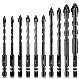 Masonry Set, Concrete Drill Bit Set, Ceramic Drill Bits for Tile, Brick, Glass, Plastic and Wood, Tungsten Carbide Tip for Ceramic Tile, Wall Mirror, Paver on Concrete Or Brick Wall