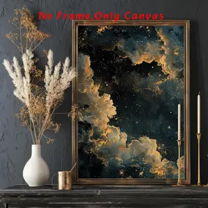 Starry Sky Pattern Unframed Painting, 1 Count Abstract Night Sky Star Pattern Canvas Wall Art, Wall Decor for Home Living Room Bedroom, Ornaments, Artwork, Decoration, Artistic