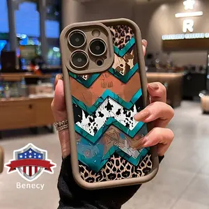 Soft Phone Case for iPhone 16 15 14 Pro Max 13 12 11 XR XS Plus E Western Texture Design Pattern TPU Bumper Camera Lens Protection Rugged Durable Phone Cover