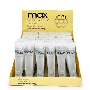 Max Cherimoya Ultra Shine Lip Gloss Infused with Honey Clear Jelly Gloss Display Pack