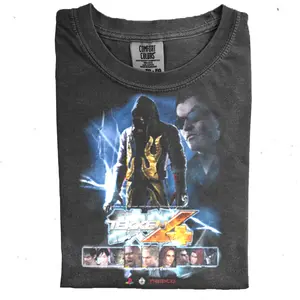 The Tekken 4 Video Games Comfort Color Graphic Tees Ring Spun Cotton Casual Soft Washed T-Shirt Trendy Tops for Perfect Gift