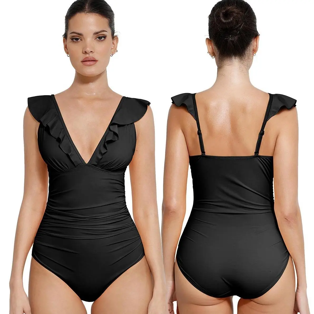 FeelinGirl Viral Ruffle Swimsuit | Flattering Tummy Control One Piece for Beach & Pool Days Swim outfit