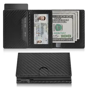 Smart Pop-up Wallet for Men Large Capacity 7-12 Card RFID Blocking Bifold Wallet Slim Minimalist Credit Card Holder with ID Window Cash Slot Gift for Him