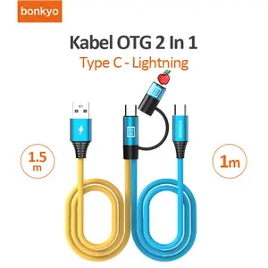 Bonkyo OTG Type-C& Iphone Adapter Lightning Audio Cable for Charging and Live Streaming, Digital Chip Aluminum Nylon, Compatible with Type-C and Lightning Phones