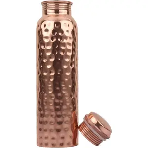 Copper Water Bottle - 32 oz Extra Large - Handcrafted Pure Copper Drinkware - Traditional Metal Bottle