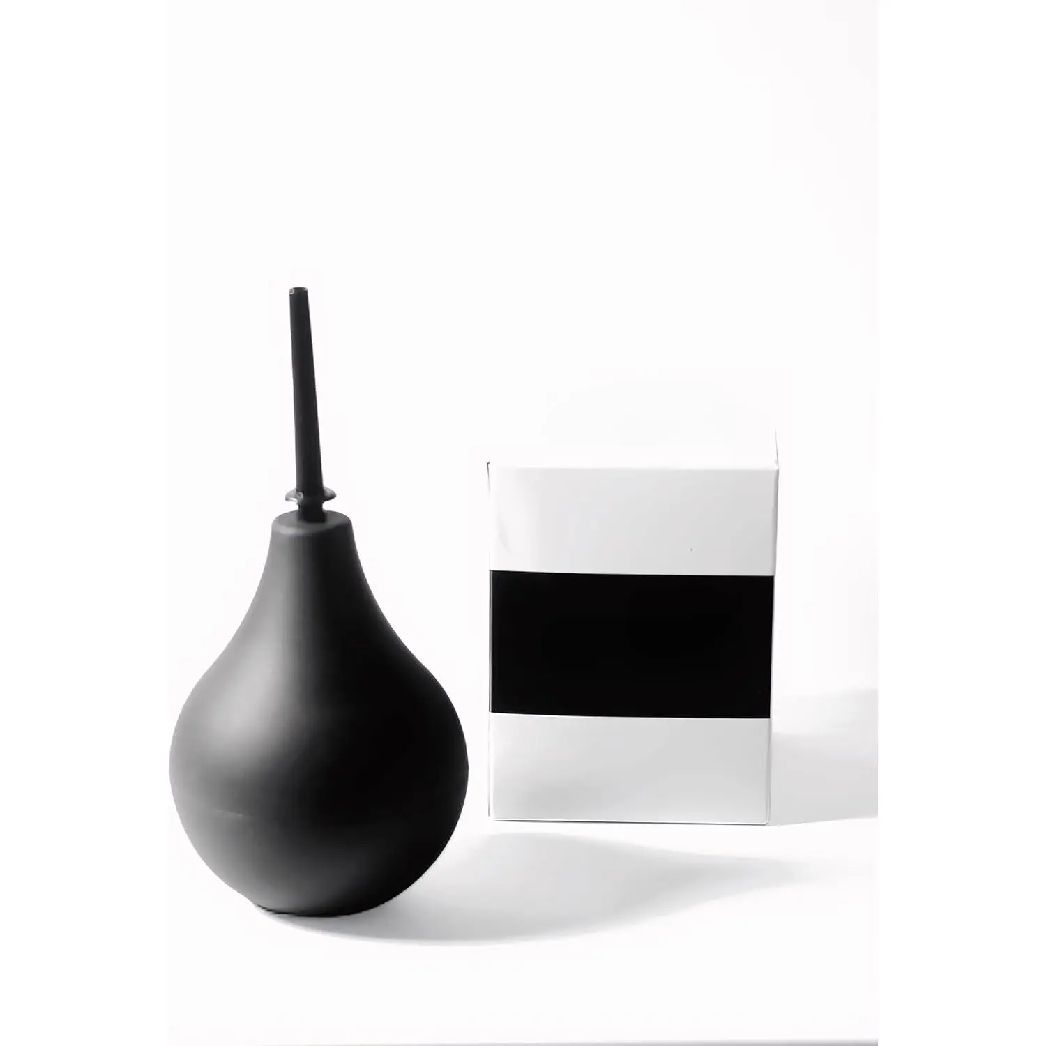 Black Silicone Enema Bulb for Constipation Relief & Colon Cleansing, 7.4 oz Intimate Douche with Smooth Soft Nozzle, Easy-Clean 2-Piece Design for Women & Men