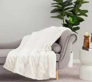 Berkshire Diamond Quilted Grace Fur 50x60 Heated Throw