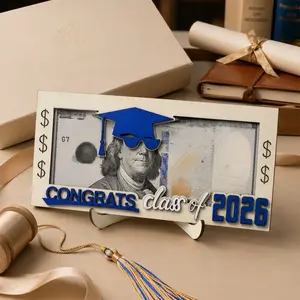 Graduation 2026 Money Holder-Unique Wooden Cash Gift Box for Class of 2026, Creative Graduation Gift for Seniors