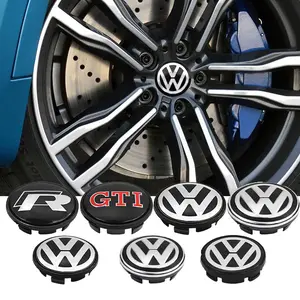 4Pcs 68mm 56mm Car Wheel Center Hub Cap Rim Cover Stickers Volkswagen VW GTI Golf 5 6 7 Mk4 Mk5 Mk6 Polo Passat B5 B6 B7 Scirocco Jetta Tiguan CC Touareg Beetle Rline R Touran Bora Car Decals Sticker For Cars