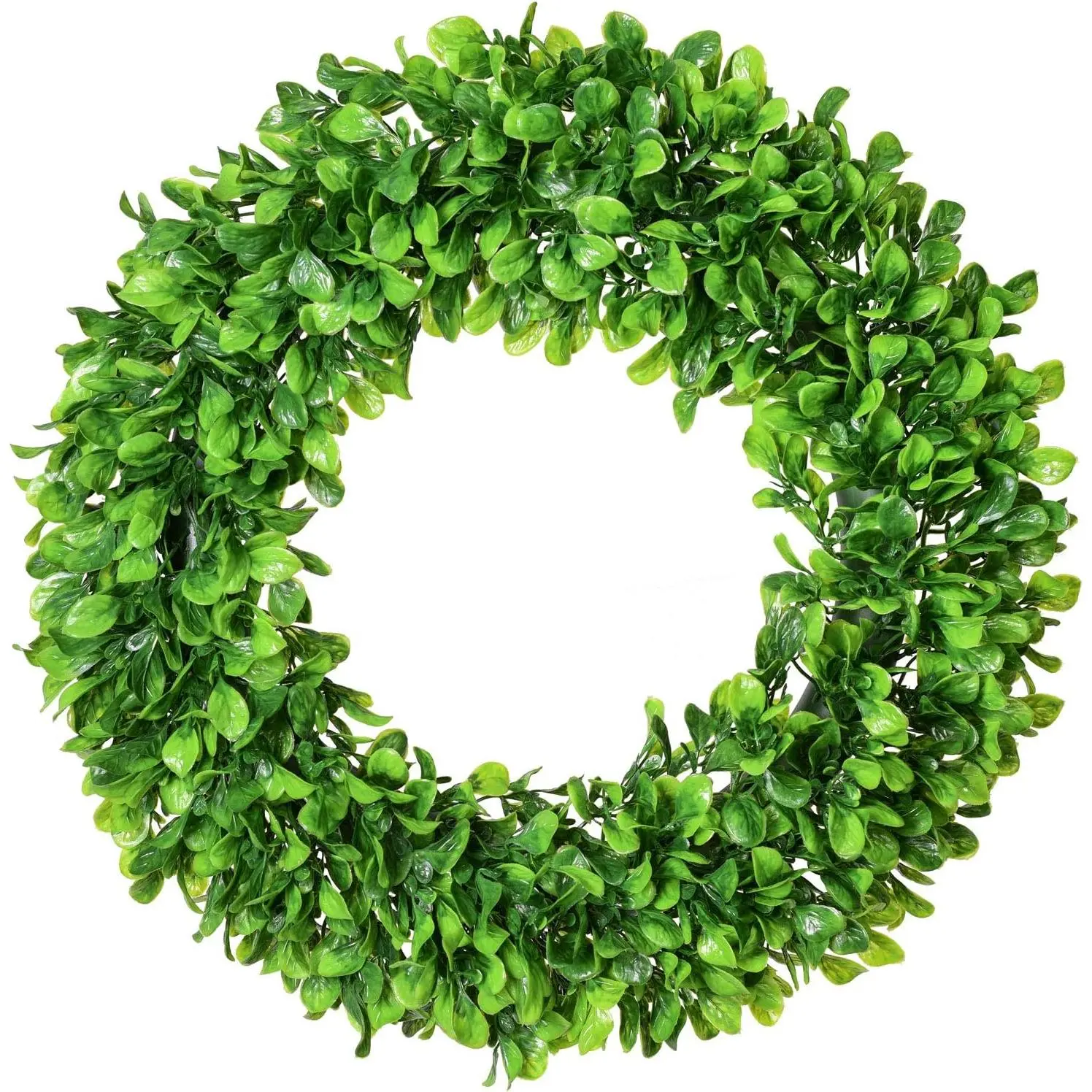 Artificial Green Leaves Wreath - 20" Large Boxwood Wreath for Front Door Wall Window Farmhouse Decoration
