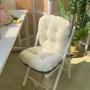 Long Sitting Comfort Seat Cushion - Solid Color Integrated Chair Pad for Students/Office Workers, Winter Warm Non-Slip Dining Chair Cushion