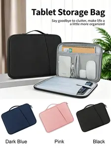 12.9 Inch Tablet Sleeve Bag with Handle – Splash-Resistant & Shockproof Organizer for iPad Pro, Surface Go 2, Vivo Tablet, Samsung Tab, Multi-Compartment for Pens, Cables & Tech Accessories