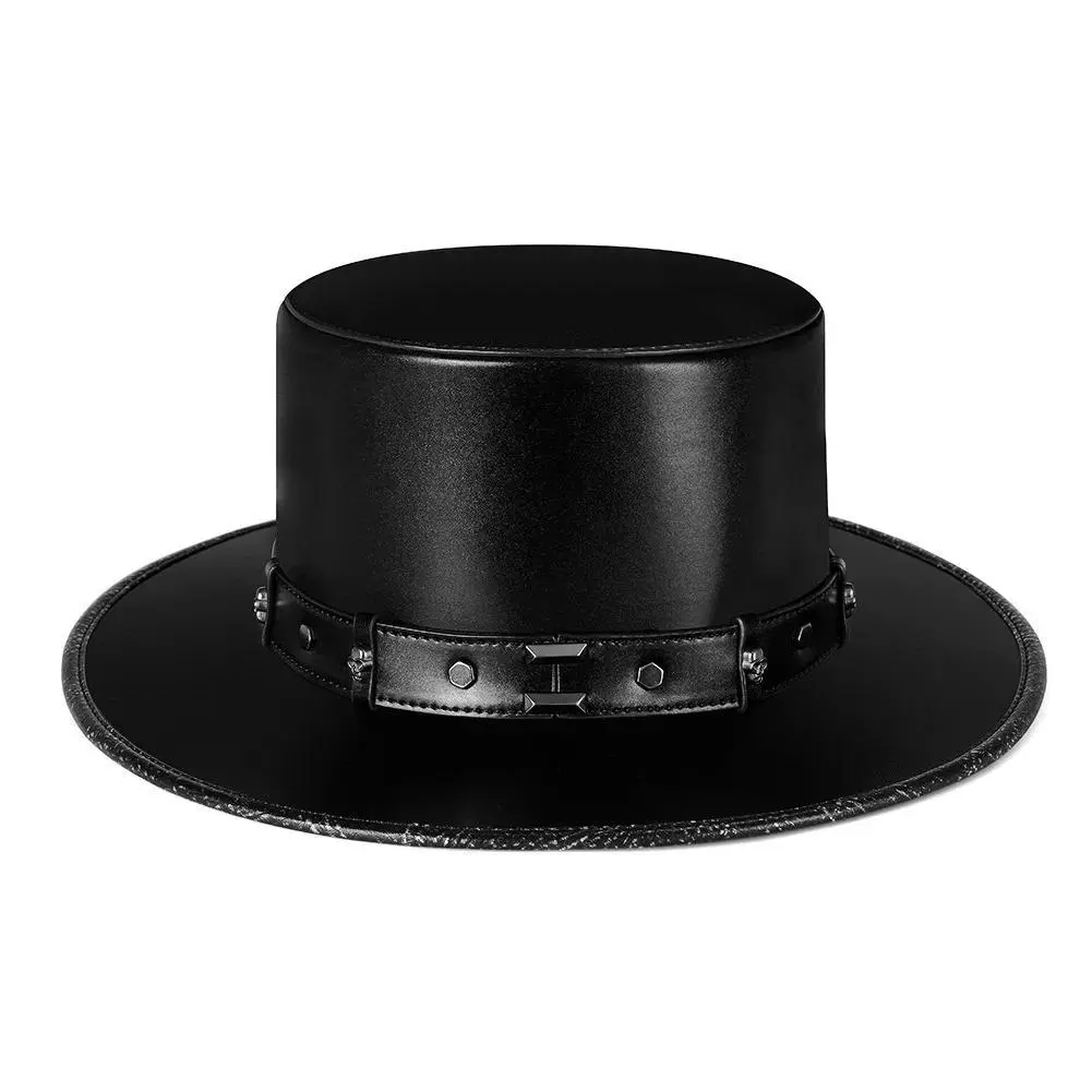 New Vintage Steampunk Plague Doctor Men's Hat with Top Steampunk Leather Bowler Hat Halloween Top Hat Gothic Rave Nightclub 2024