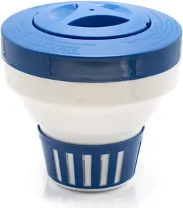 WWD POOL Floating Pool Chlorine Dispenser Fits 1-3" Tabs Bromine Holder Chlorine Floater (Blue)