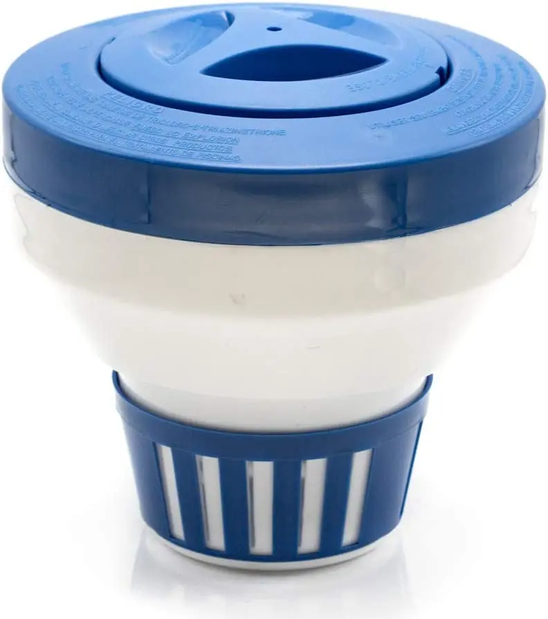 WWD POOL Floating Pool Chlorine Dispenser Fits 1-3" Tabs Bromine Holder Chlorine Floater (Blue)