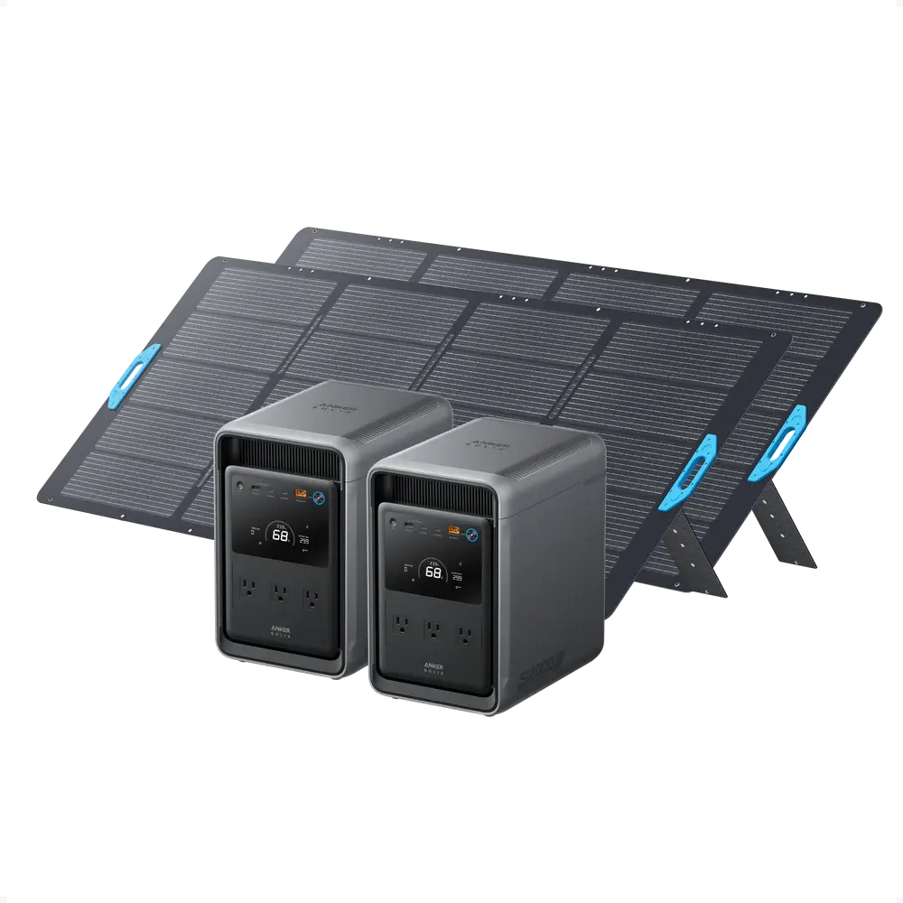 2× ANKER SOLIX S2000 Portable Power Station + 2× 400W Portable Solar Panel