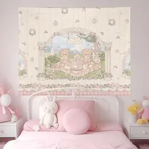 HOKMAH Cute Wall Tapestry Hanging Cutecore Decor, Y2k Wall Hanging Kawaii Aesthetic Cutecore Coquette Preppy Banners Dorm (50 * 60'',Type-B)
