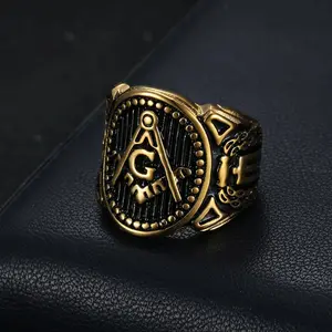 Men's Punk Stainless Steel Biker Round Band Ring - AG Lettering, Hip Hop Motorcycle-Style Design, Fashionable Jewelry Accessory, Size 7-15, Ideal Thanksgiving Gift, Biker Rings