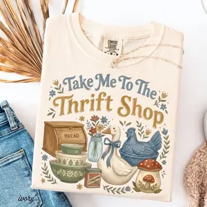 Comfort Colors Take Me To The Thrift Shop T-Shirt, Vintage Thrifting Graphic Tee, Thrifting Shirt