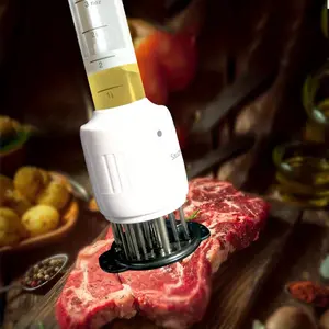 Sauce Injector - A convenient tool for making perfectly tender steaks, use top-grade meat injectors to soften and season, easily inject various sauces to enhance meat flavor, easy to clean and store, suitable for home and professional chefs use
