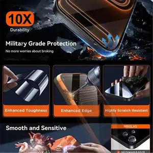 5Pcs Oleophobic Coating Dust Free Easy Installation Screen Protector For iPhone 16 15 14 11 12 13 17 Pro Max XR X XS 15 16 Plus