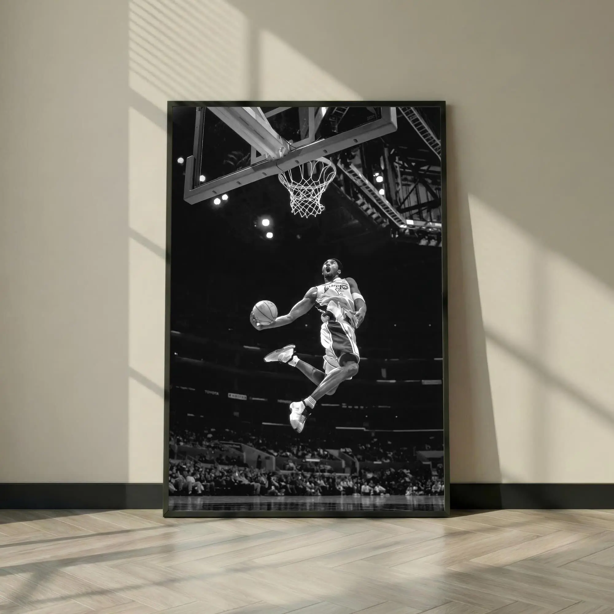 Kobe Bryant Dunk Poster, Black and White Basketball Wall Art, Los Angeles Lakers Decor, Man Cave Sports Print, Teen Boy Gift