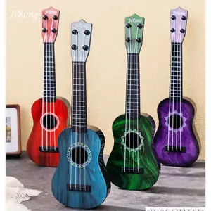 JiRong Kids Toy Classical Ukulele Guitar Musical Instrument Full Size Electric Guitar with Gig Bag ABS Plastic Material Four Strings Lightweight Easy to Carry Perfect Gift for Christmas Birthday Party
