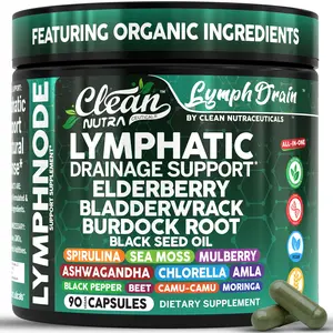 Clean Nutra Elderberry, Bladderwrack, Burdock Root, Sea Moss, Chlorella & More for Lymphatic Support & Detox Capsules – Lymph Drain