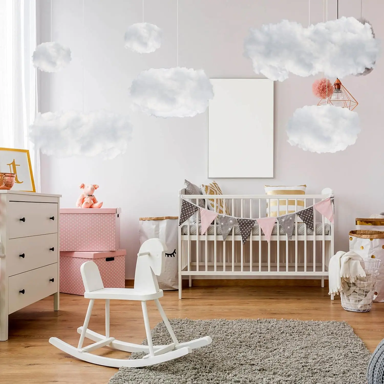 3pcs Artificial Cloud Props, Party Atmosphere Props, Imitation 3D Cloud for Ceiling Hanging Decorations, Fake Cloud Shape Ornaments for Wedding Party Stage Show Decor, Party Decor Design, Party Accessories, Wedding Party Supplies