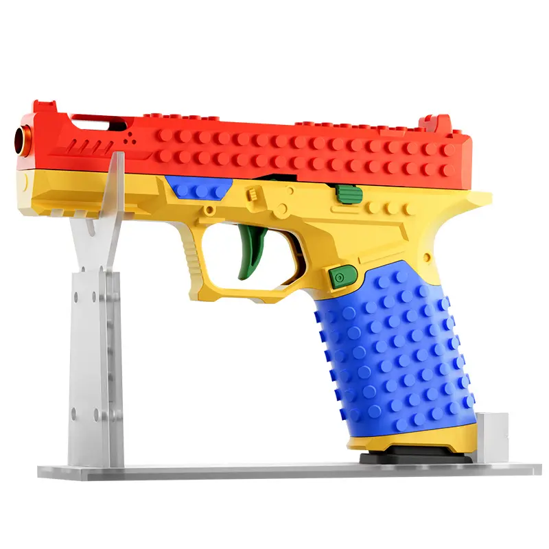 Sooshoom Unisex Construction Blaster Gun Model Kit - DIY Building Block Toy Launcher Set for 12+ Years, Rapid-Fire Trigger, Plastic Bullets, Shells, Display Stand, Gift Edition (Blasters, Toys Category), Building Blocks