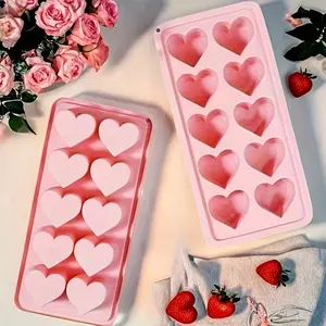1pc Heart-Shaped Silicone Ice Cube Mold, Ice Molds - Multifunctional Chocolate, Pudding & Jelly Mold for Valentine'S Day, Kitchen Essentials, Freezer Safe, Durable & Easy to Clean, Perfect for Romantic Treats