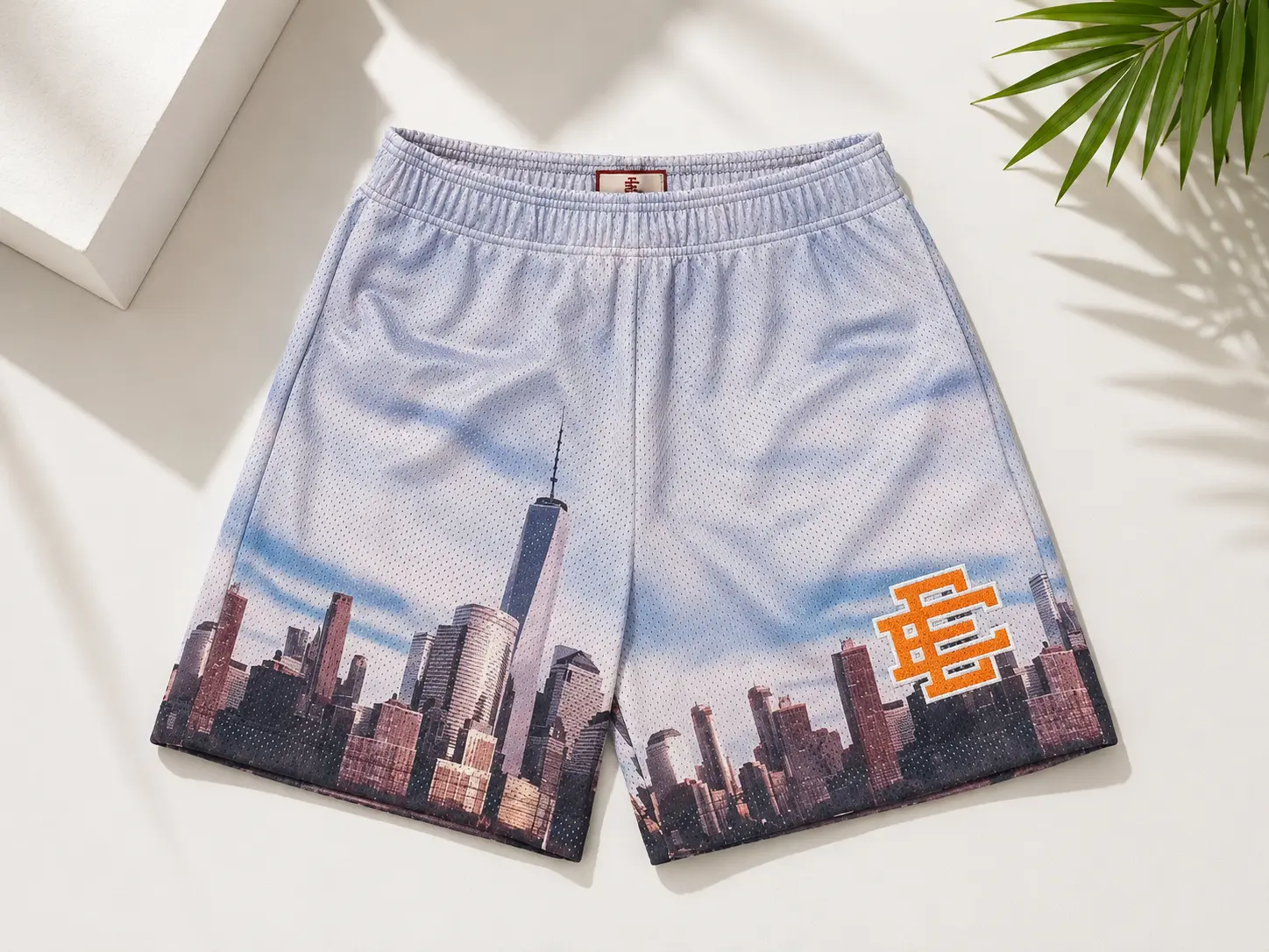 Men’s New York Skyline Mesh Shorts – Lightweight Breathable Athletic Shorts, Urban Streetwear, Gym Training & Casual Summer Bottoms