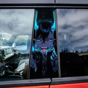 Anime Girl Pattern Car Window Sticker, Car Decals, Car B-pillar Sticker, Car Exterior Decoration Accessories for Car, SUV, Truck