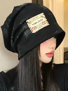 Latest Retro Beanie 2026 Stamp Style, Vintage Post-Apocalyptic Soft Hat, Unique Gradient Beanie, Trendy Slip-On Thin Loose Fit Hat, Beanie Fitted Hat