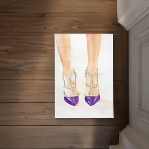 360 stand CODM1724R1OJ7O 17x24 in. Polyester Purple Studded High Heel Look Rug - Loop Face, Fashion Home Decor, Indoor/Outdoor Household Textile Carpet